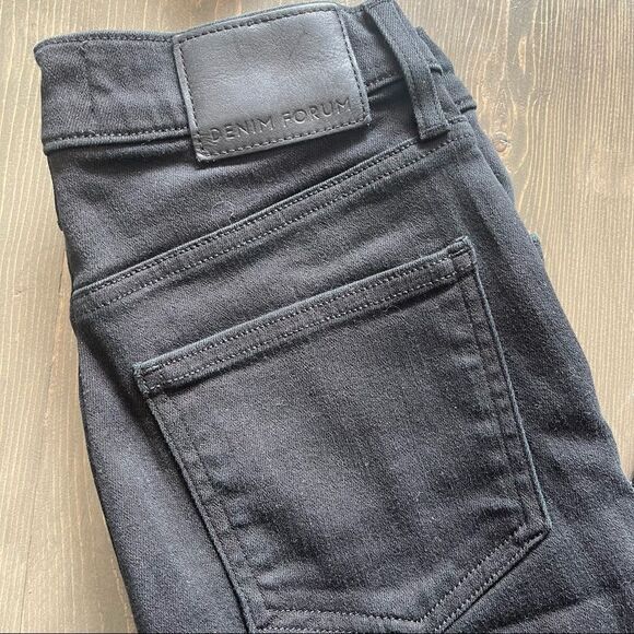 Denim Forum Black The Nico Mid Rise Skinny Crop Jeans Size 25 - Picture 4 of 7